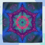 Psychedelic Hippie Bandana<br><div class="desc">A bright bandanna featuring a purple,  pink,  and blue psychedelic kaleidoscope design.</div>