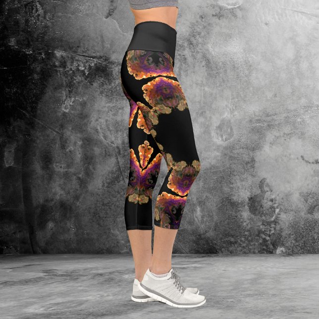 Psychedelic Hippie Black Gold and Purple Leggings (Creator Uploaded)