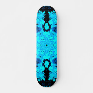 Psychedelic Hippie Blue and Black Skateboard