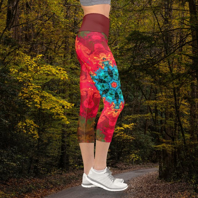 Psychedelic Hippie Blue and Red Leggings (Creator Uploaded)