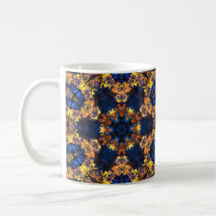 Psychedelic Hippie Blue and Yellow Coffee Mug