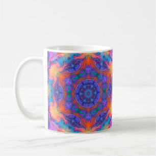 Psychedelic Hippie Blue Orange and Pink Coffee Mug
