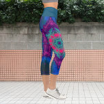 Psychedelic Hippie Blue Pink and Purple Leggings<br><div class="desc">These psychedelic leggings feature bright blue,  purple,  and pink in an asymmetrical kaleidoscope pattern.</div>