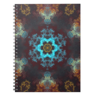 Psychedelic Hippie Flower Blue Red and Yellow Notebook