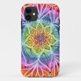 Psychedelic, Hippie, Flower Mandala iPhone 11 Case