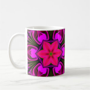 Psychedelic Hippie Flower Pink and Purple Coffee Mug