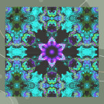 Psychedelic Hippie Flower Purple Teal and Black Scarf<br><div class="desc">This psychedelic kaleidoscope design features purple,  teal,  and black.. Vibrant trippy visuals for the modern hippie or anyone who loves bright colours!</div>