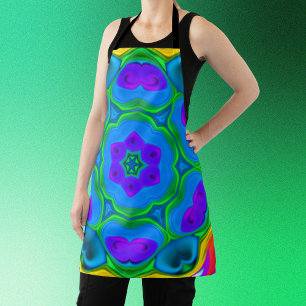 Psychedelic Hippie Flower Rainbow Apron