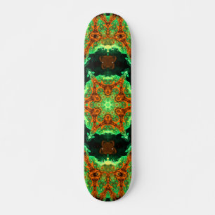 Psychedelic Hippie Green and Orange Skateboard