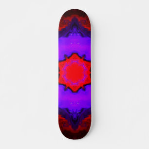 Psychedelic Hippie Purple and Red Skateboard