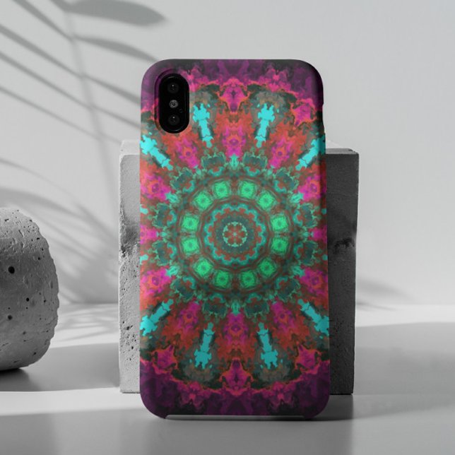 Psychedelic Hippie Purple Pink and Teal Case-Mate iPhone Case (Creator Uploaded)