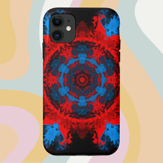 Psychedelic Hippie Red and Blue iPhone 11 Case