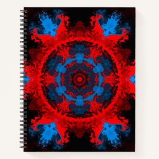 Psychedelic Hippie Red and Blue Notebook