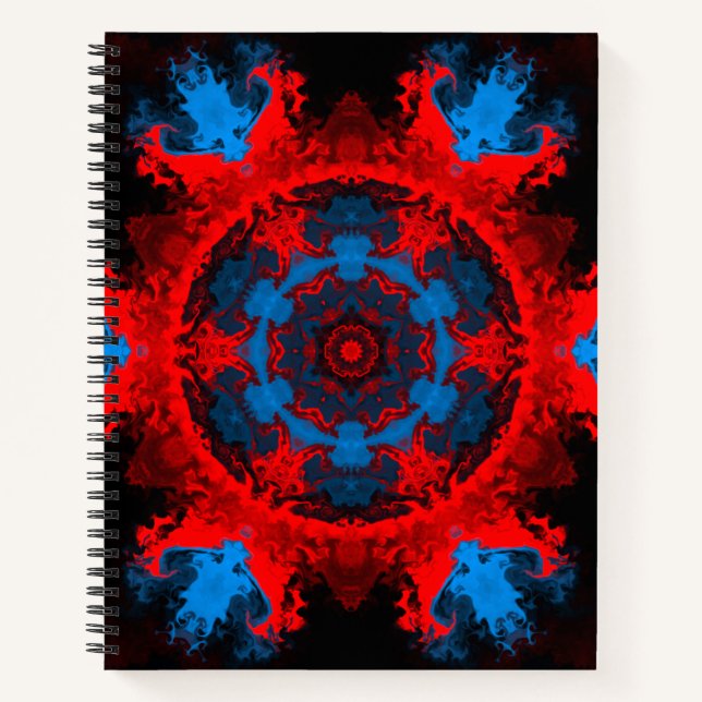 Psychedelic Hippie Red and Blue Notebook (Front)