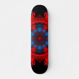 Psychedelic Hippie Red and Blue Skateboard
