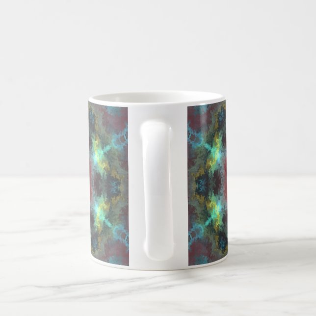 Psychedelic Hippie Red Blue and Yellow Coffee Mug (Handle)