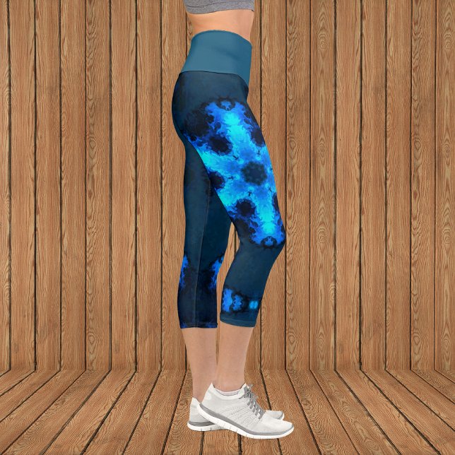 Psychedelic Hippie Snowflake Blue Leggings (Creator Uploaded)