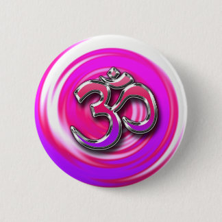 Psychedelic Hippie Style Yoga Symbol 6 Cm Round Badge