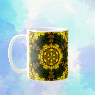 Psychedelic Hippie Yellow and Green Coffee Mug