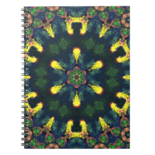Psychedelic Hippie Yellow Blue and Green Notebook
