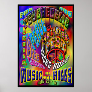 Psychedelic Hippiefest Music Poster