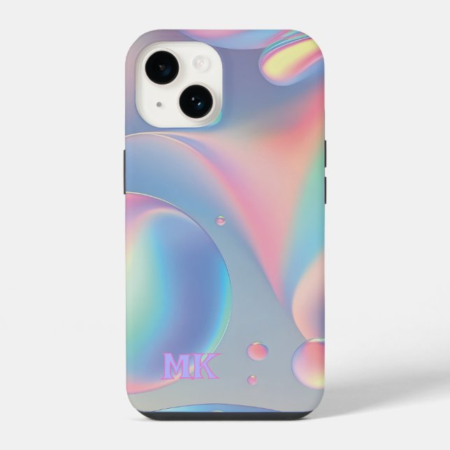 Psychedelic Hippy Lava Lamp Style Rainbow Bubble iPhone Case (Back)