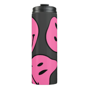 Psychedelic hipster faces, seamless design. thermal tumbler
