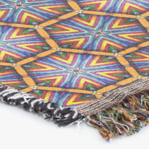 Psychedelic Honeycomb Throw Blanket