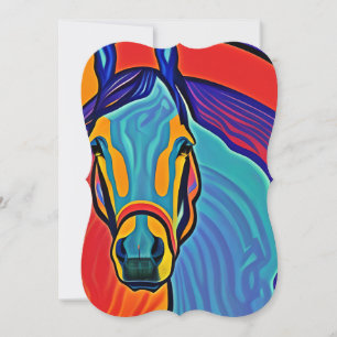 Psychedelic Horse Head Portrait Card