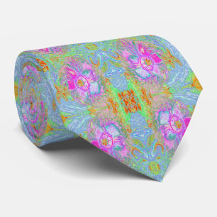 Psychedelic Hot Pink and Ultra-Violet Hibiscus Tie
