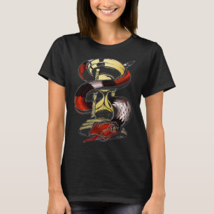 Psychedelic Hourglass Black Venomous Snake Hallowe T-Shirt