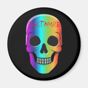 Psychedelic Human Skull Thunder_Cove Magnet