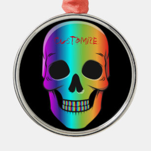 Psychedelic Human Skull Thunder_Cove Metal Tree Decoration