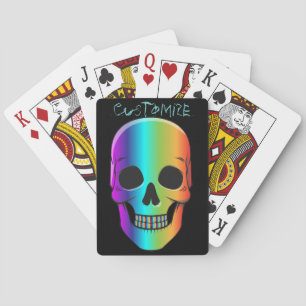 Psychedelic Human Skull Thunder_Cove Playing Cards