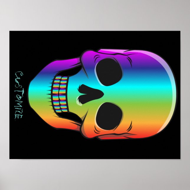 Psychedelic Human Skull Thunder_Cove Poster (Front)