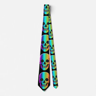 Psychedelic Human Skull Thunder_Cove Tie