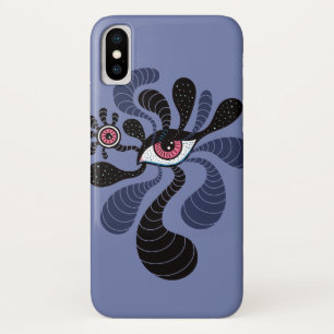 Psychedelic Hypnotic Art Creepy Double Pink Eye iPhone X Case