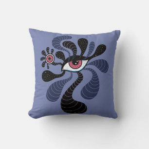 Psychedelic Hypnotic Art Creepy Double Pink Eye Cushion