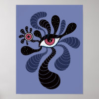 Psychedelic Hypnotic Art Creepy Double Pink Eye