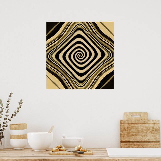 Psychedelic Hypnotic Swirl Vortex Helix Spiral Poster (Kitchen)