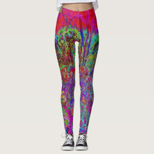 Psychedelic Impressionistic Garden Landscape Leggings