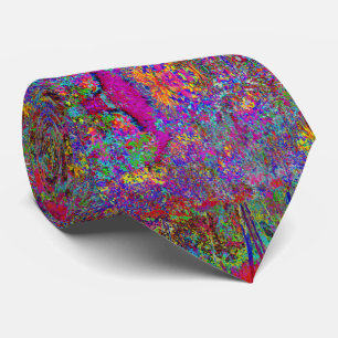 Psychedelic Impressionistic Garden Landscape Tie