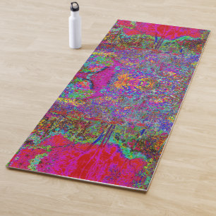 Psychedelic Impressionistic Garden Landscape Yoga Mat