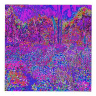 Psychedelic Impressionistic Purple Landscape Faux Canvas Print
