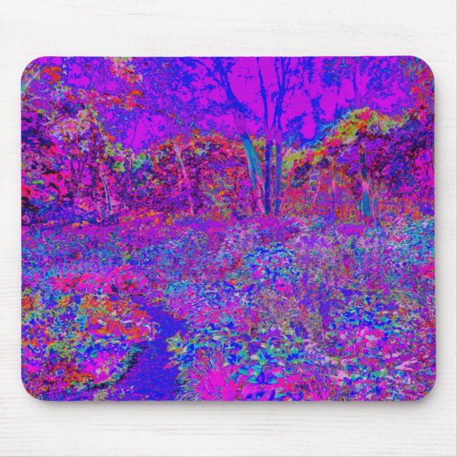 Psychedelic Impressionistic Purple Landscape Mouse Mat (Front)