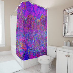 Psychedelic Impressionistic Purple Landscape Shower Curtain