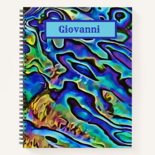 Psychedelic Irridescent Abalone Seashell Notebook