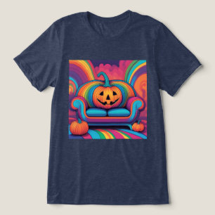 Psychedelic Jack O Lantern Sofa T-Shirt Tri-Blend Shirt