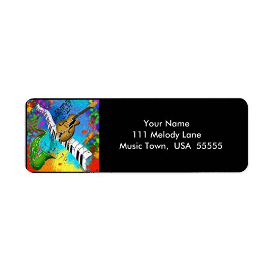 Psychedelic Jazz Music Label Return Address Label