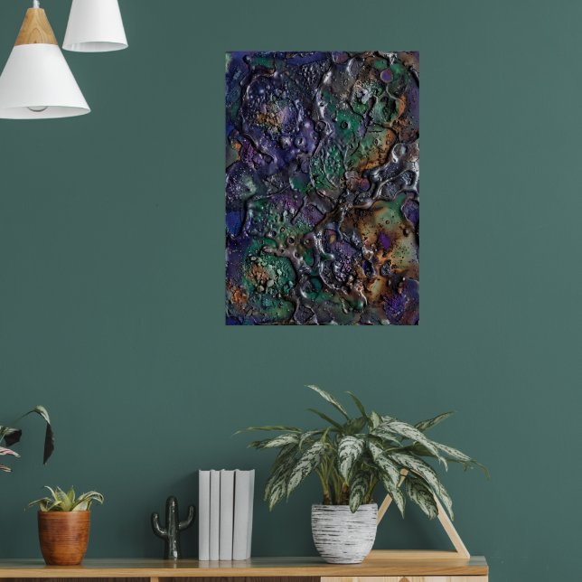Psychedelic Jewelled Mosaic Abstract Poster | Vibr (Living Room 1)